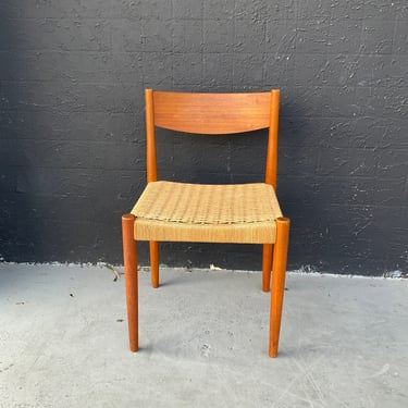 Danish Modern Cord And Teak Chair