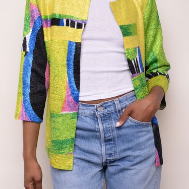 Textured Abstract Cardigan