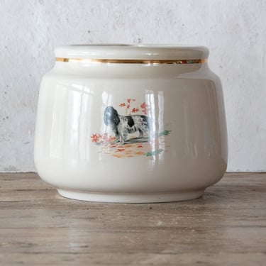 Dog Treat Container, Porcelain Vintage Tobacco Humidor 