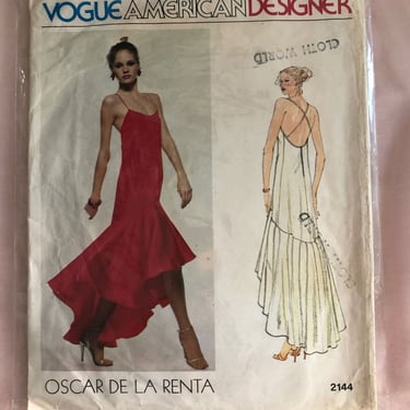 VOGUE Vintage Dress Pattern 1970's Oscar De LA Renta # 2144 Disco Dress, Long Dress Complete, Spanish Dress, Flamenco style 