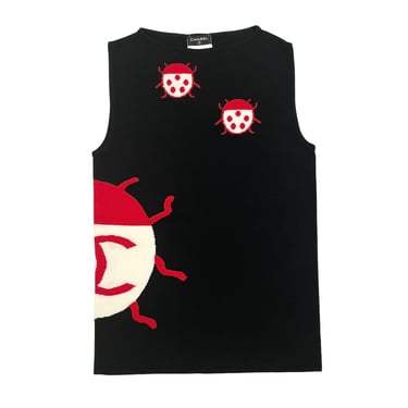 Chanel Black Ladybug Logo Tank