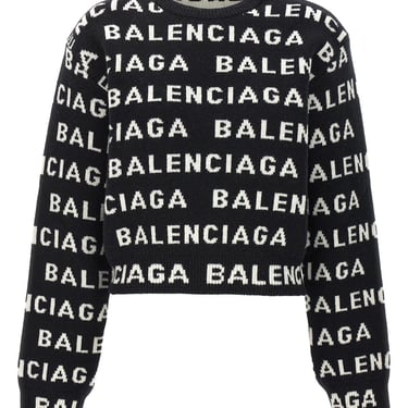 Balenciaga Women All-Over Logo Sweater