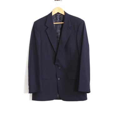 CHRISTIAN DIOR suit jacket | Vintage 90s Christian Dior blue pure virgin wool suit jacket 