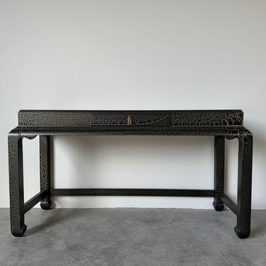 Vintage Asian Ming - Style Black   Console or Sofa Table by Lane 