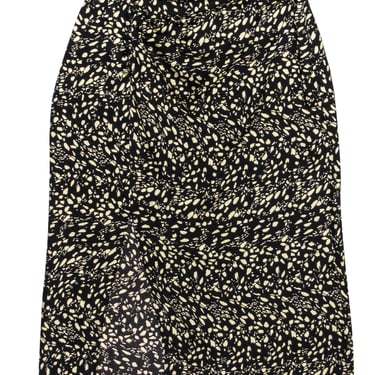 Ba&sh - Black & Cream Slit Front Slip Skirt Sz 4
