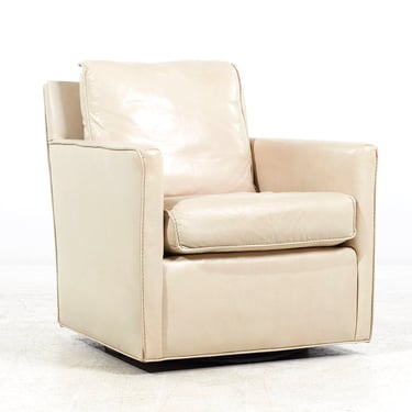 Room & Board Leather Swivel Lounge Chair - contemporary 