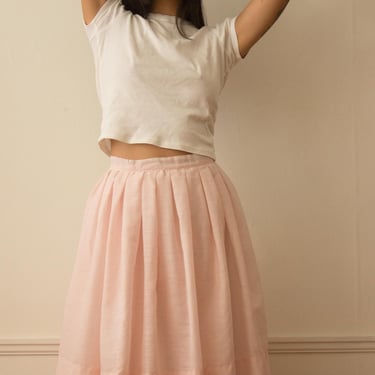 1960s Pale Pink Pleated Skirt With Tulle 