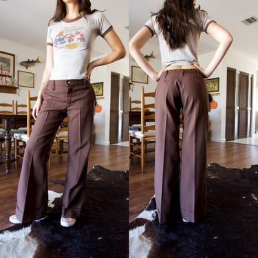 Vintage 70’s Low Waisted Brown Bell Bottom Pants 