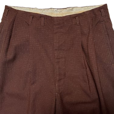 Vintage 1950s Wool ATOMIC FLECK Pants ~ 31 Waist ~ Drop Loops ~ Talon Zipper ~ Rockabilly / VLV ~ 50s Trousers 