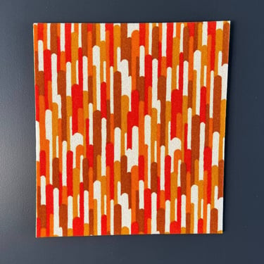 Vintage Mid-Century Modern Textile Pop Wall Art 