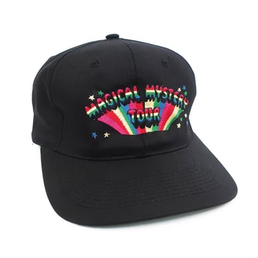 vintage Beatles hat / 90s band hat / 1990s The Beatles Magical Mystery Tour black snapback hat cap 