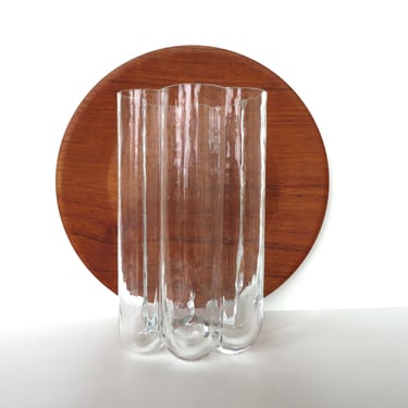 Vintage Sea Glasbruk Pauline Vase By Rune Strand, Large Glass Cloud Shaped Vase From Sweden 