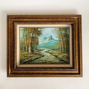 MOUNTAIN LANDSCAPE PAINTING - Framed 