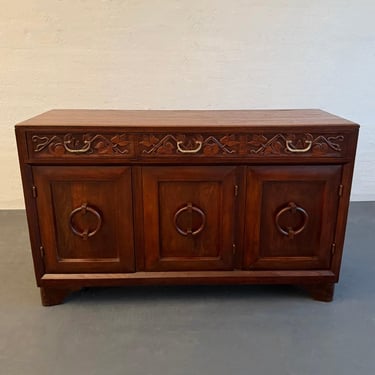 Craftsman Carved Oak Sideboard Credenza By Old Hickory Furniture Company