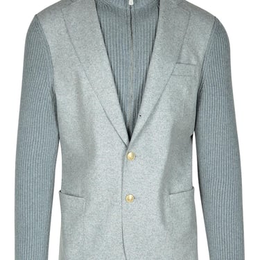 Eleventy Grey Wool Blend Blazer Men