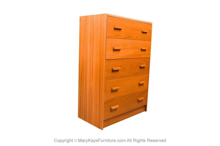 Teak Mid Century Danish Tall Dresser Mary Kay's Furniture Baltimore, MD