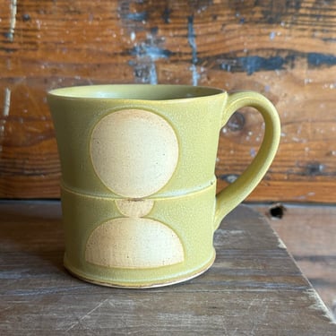 Mug - Yellow with Tan Geometric Patterns 