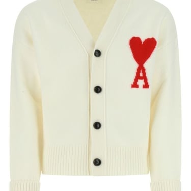 Ami Man Ivory Wool Cardigan