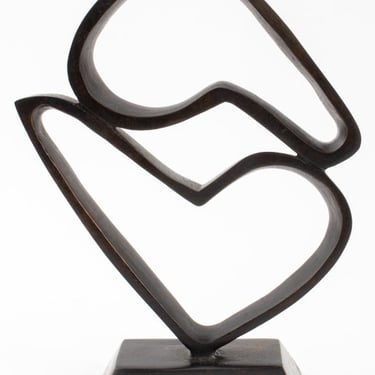 Marvin Bell Double Hearts Bronze Sculpture