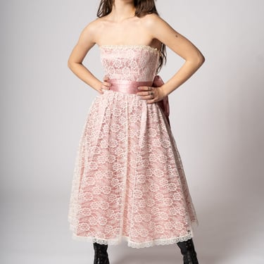 1980’s Gunne Sax Pink Lace Dress