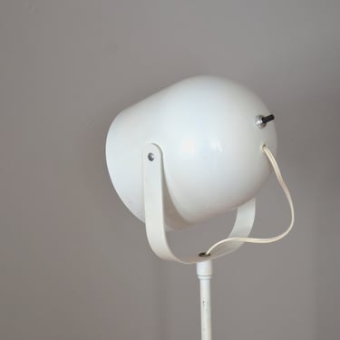 Vintage White Industrial Mid-Century Floor Lamp in the manner of Verner Panton's 