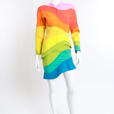 1990 S/S 'Arc En Ciel' Rainbow Jacket &amp; Skirt Suit