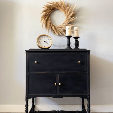 Antique Black Bar Cabinet