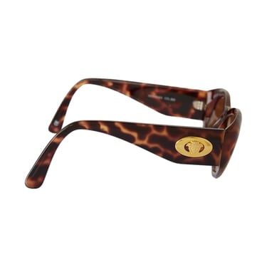 Versace Brown Tortoise Logo Sunglasses