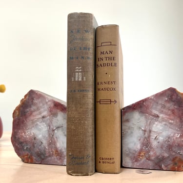 Vintage Red Jasper/Agate Bookends, Natural Stone Bookends 