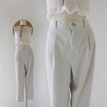 imperfect high waist chinos - 29 - (see details) vintage 90s y2k womens beige tan brown pleated front casual pants 