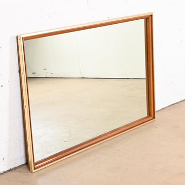 John Widdicomb Mid-Century Modern Cherry and Brass Large Wall Mirror, 1950s