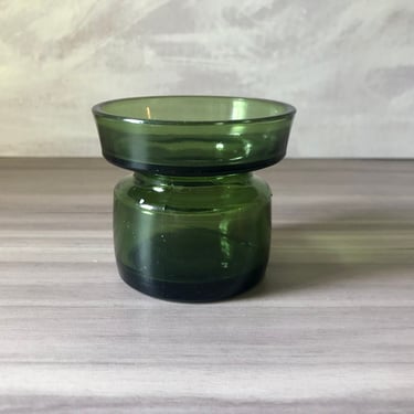 Vintage pair Dansk Green Glass Candle Holders Bud Vases Jens Quistgaard Danish Modern 