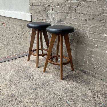 Pair of MCM Style Counter Stools