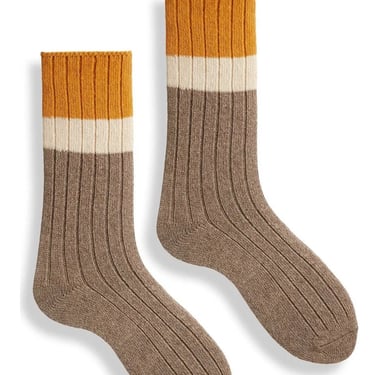 Colorblock Wool Cashmere Socks