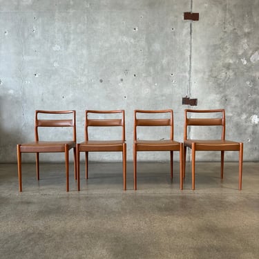 Rare Kai Kristiansen Dining Chairs for Dddensen Maskinsnedkeri, Denmark C. 1960