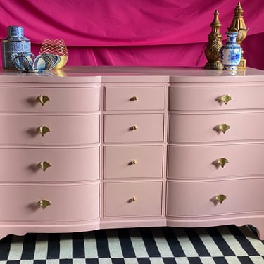 Serpentine Dresser Lacquered in Soft Pink 