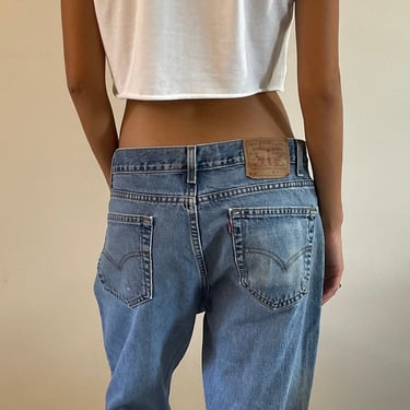 34 Levis 512 faded vintage jeans / vintage light wash faded soft worn-in curvy high waisted zipper fly baggy boyfriend Levis 512 jeans | 34 