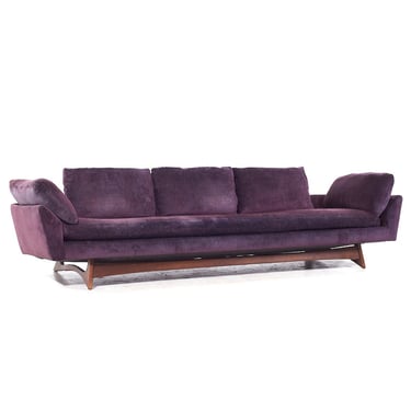 Adrian Pearsall Style Flexsteel Mid Century Walnut Gondola Sofa - mcm 