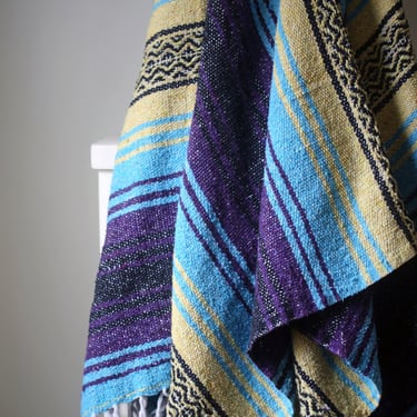 Vintage Multi Colored Mexican Blanket 