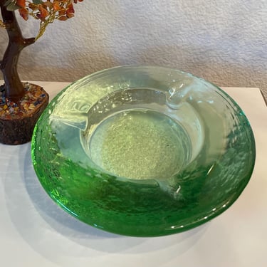 Fire and Light Recycled Glass Cigar Ashtray | Celery Green Art Glase Ashtray |  Fire and Light Glass Center piece | Glass catchall | FLAW 