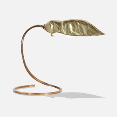 Mid-Century Modern Brass Leaf Table Lamp by Chapman