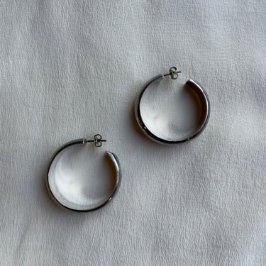 wide solid silver hoops E171