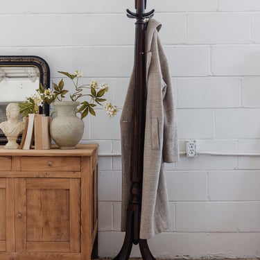 vintage english carved wood coat stand