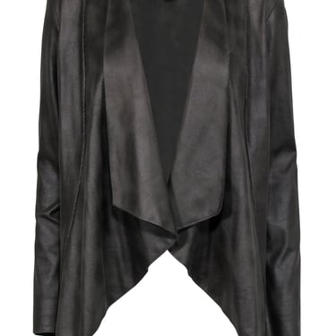 Joseph Ribkoff - Dark Green Asymmetrical Faux Leather Jacket Sz 12