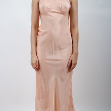 1930s Peach Taffetta Slip Dress