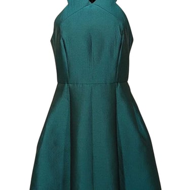 Tibi - Teal Sleeveless Fit and Flare Cocktail Dress Sz 6