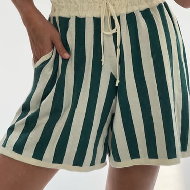 Na Nin Romeo Cotton Short / Available in Cream and Forest Stripe