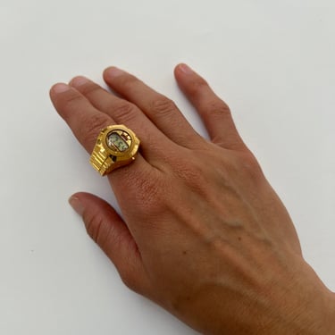 Vintage Gold Digital Watch Ring