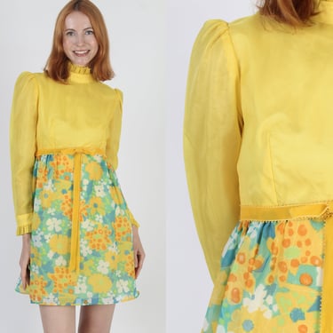 High Waisted Mod Tuxedo Mini Dress, Vintage 60s Colorful Go Go Scooter Frock, Bright Fun Shopping Trip Outfit 