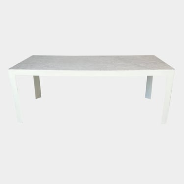 White Table With Carrara Marble Top